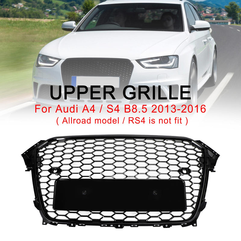 Black RS4 Style Mesh Front Grille Audi A4 S4 B8.5 2013-2016 - rear view 2 - Becquet Voiture