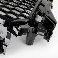 Black RS3 Honeycomb Front Grille Audi A3 S3 2013-2016 - close-up view - Becquet Voiture