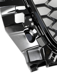 Gloss Black RS3 Style Honeycomb Front Grille Audi A3 - studio packshot - Becquet Voiture