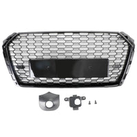 Grille Avant RS4 Style Nid D'abeille Noire Audi A4 S4 - vue de face 3 - Becquet Voiture
