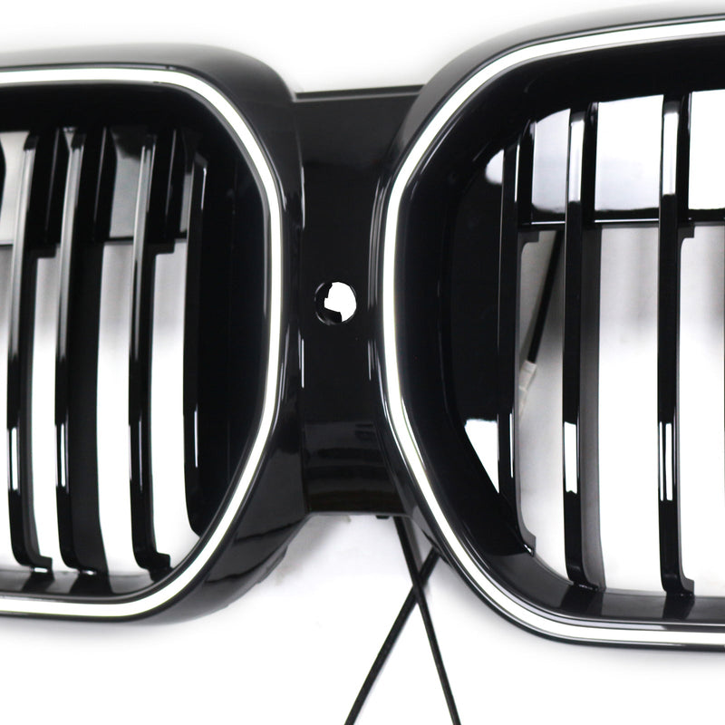 Grille BMW iX3 G08 LCI Double Lamelles Noir 2022-2024 - en situation - Becquet Voiture