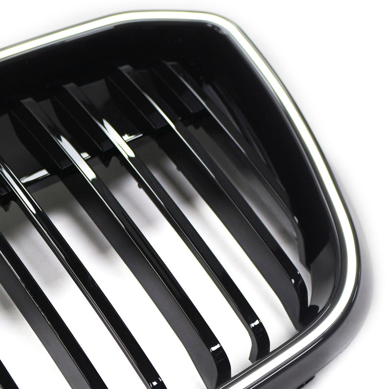 Grille BMW iX3 G08 LCI Double Lamelles Noir 2022-2024 - vue de dessus - Becquet Voiture