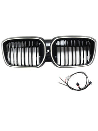 Grille BMW iX3 G08 LCI Double Lamelles Noir 2022-2024 - vue de face - Becquet Voiture
