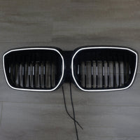 Grille BMW iX3 G08 LCI Double Lamelles Noir 2022-2024 - vue de profil 2 - Becquet Voiture
