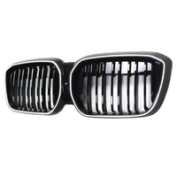 Grille BMW iX3 G08 LCI Double Lamelles Noir 2022-2024 - vue de trois-quarts 2 - Becquet Voiture