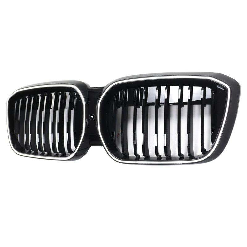 Grille BMW iX3 G08 LCI Double Lamelles Noir 2022-2024 - vue de trois-quarts 2 - Becquet Voiture