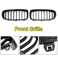 Grille BMW Série 3 F30 F31 F35 Noir Brillant 2012-2019 - vue de trois-quarts 2 - Becquet Voiture