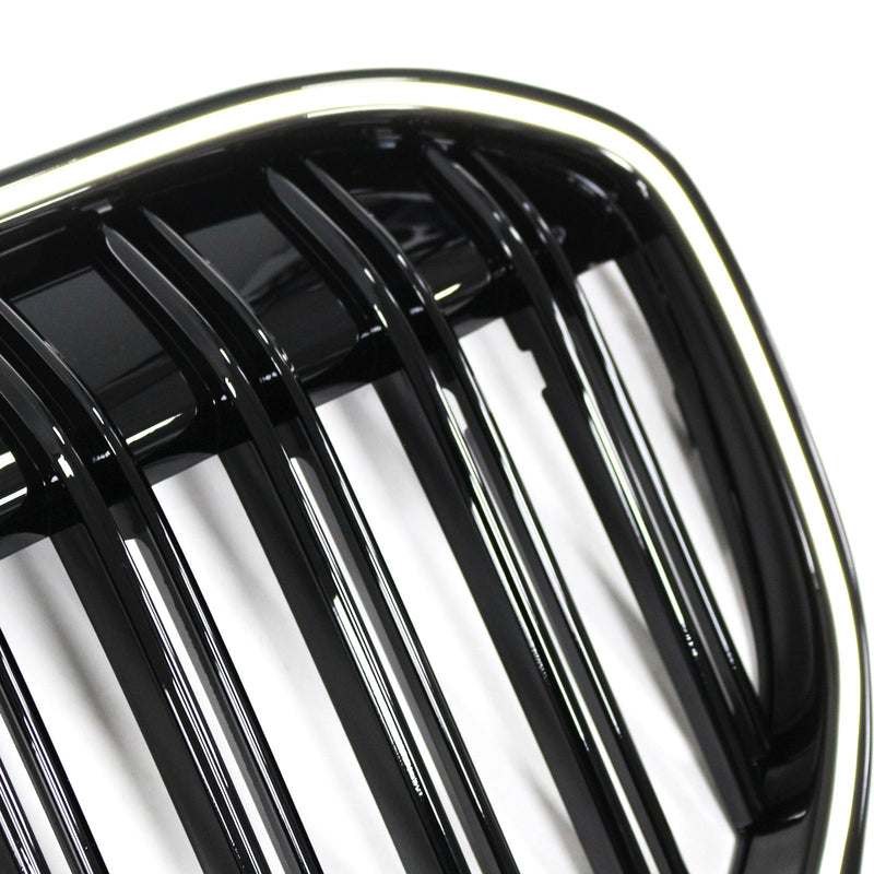 Gloss Black Kidney Grille BMW 7 Series G11 G12 2019-2022 v2 - top view - Becquet Voiture