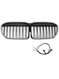 Gloss Black Kidney Grille BMW 7 Series G11 G12 2019-2022 v2 - front view - Becquet Voiture