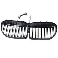Gloss Black Kidney Grille BMW 7 Series G11 G12 2019-2022 v2 - close-up view - Becquet Voiture