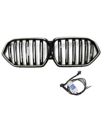 Grille BMW X6 G06 M60i Double Lamelles Noir 2023-2025 - vue de face - Becquet Voiture