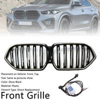 Grille BMW X6 G06 M60i Double Lamelles Noir 2023-2025 - vue de profil - Becquet Voiture