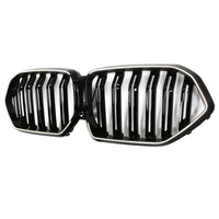 Grille BMW X6 G06 M60i Double Lamelles Noir 2023-2025 - vue de trois-quarts 2 - Becquet Voiture