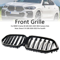 Grille BMW X6 G06 M60i Noir 2023-2025 Pare-Chocs - vue de trois-quarts - Becquet Voiture