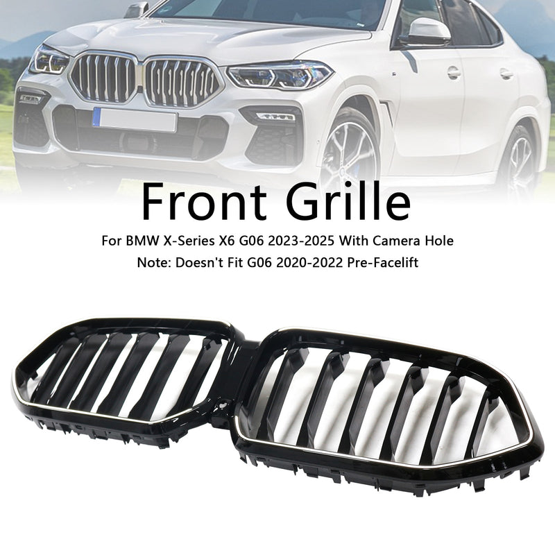 Grille BMW X6 G06 M60i Noir 2023-2025 Pare-Chocs - vue de trois-quarts - Becquet Voiture