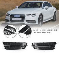 Grille Calandre Audi A6 C7 S-Line 2016-2018 Noir Chrome - vue arrière - Becquet Voiture