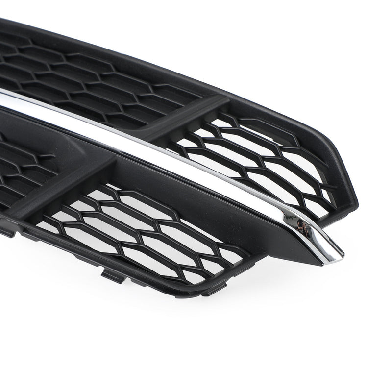 Grille Calandre Audi A6 C7 S-Line 2016-2018 Noir Chrome - vue de dessus - Becquet Voiture