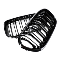 Grille Calandre Avant Double Noire Brillante BMW Série 1 F20 F21 2015-2017 - installé sur véhicule - Becquet Voiture