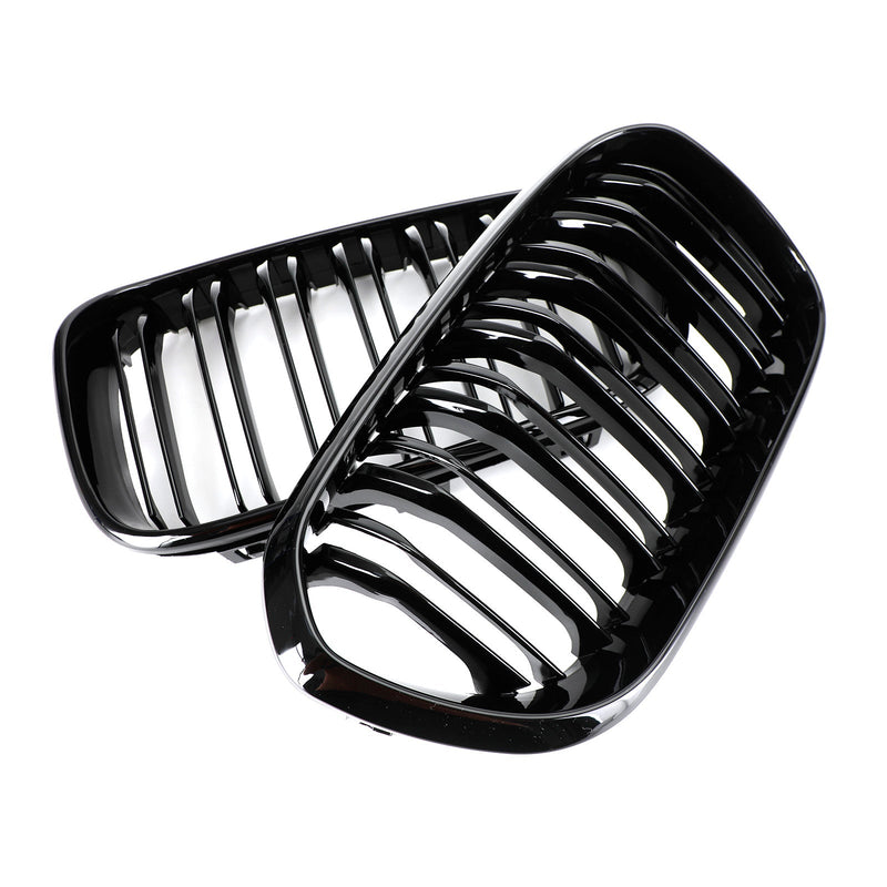 Grille Calandre Avant Double Noire Brillante BMW Série 1 F20 F21 2015-2017 - installé sur véhicule - Becquet Voiture