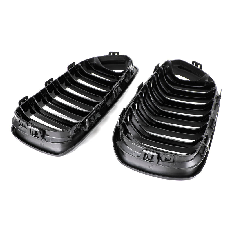 Grille Calandre Avant Double Noire Brillante BMW Série 1 F20 F21 2015-2017 - packshot studio - Becquet Voiture