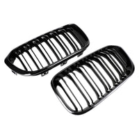 Grille Calandre Avant Double Noire Brillante BMW Série 1 F20 F21 2015-2017 - vue de face 2 - Becquet Voiture