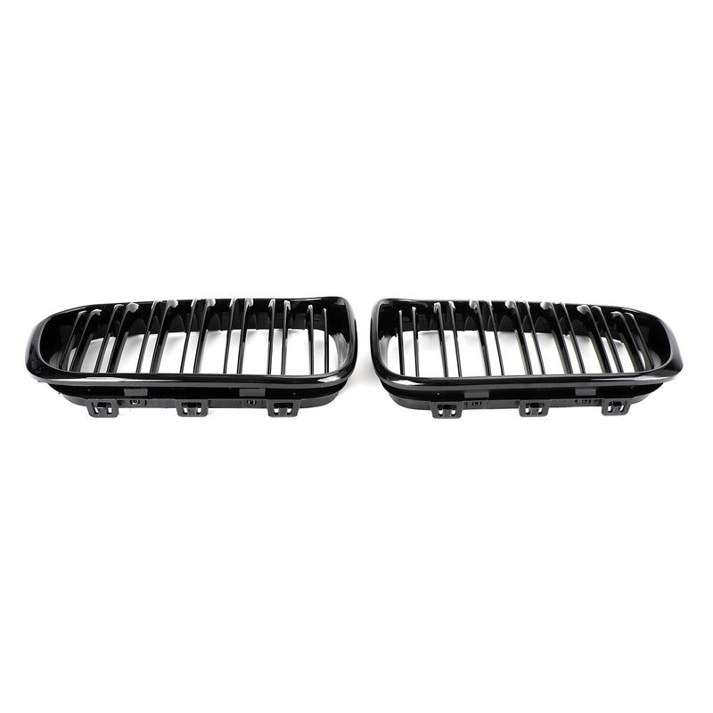 Grille Calandre Avant Double Noire Brillante BMW Série 1 F20 F21 2015-2017 - vue de trois-quarts - Becquet Voiture