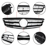 Grille Calandre Avant LED Noire Chromée Benz Classe C W204 - installé sur véhicule - Becquet Voiture