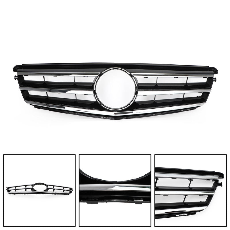Grille Calandre Avant LED Noire Chromée Benz Classe C W204 - vue arrière - Becquet Voiture