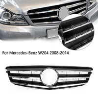 Grille Calandre Avant LED Noire Chromée Benz Classe C W204 - vue de trois-quarts - Becquet Voiture