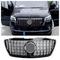 Grille Calandre Avant Mercedes Sprinter W907 W910 Style GT Noir - vue de face - Becquet Voiture