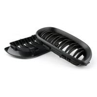 Matte Black Front Grille BMW E46 4-Door 2002-2005 - rear view - Becquet Voiture