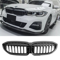 BMW 3er G20 Kühlergrill Schwarz glänzend 2019–2020 - Vorderansicht - Becquet Voiture
