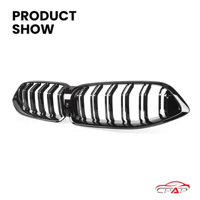 Grille Calandre BMW Série 8 G14 G15 G16 2020+ Noir Brillant - vue de trois-quarts - Becquet Voiture