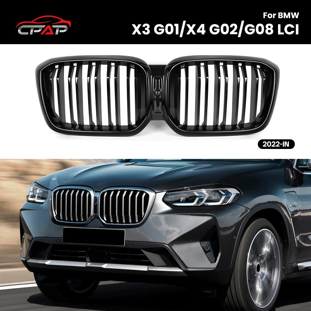 Grille Calandre BMW X3 G01 X4 G02 LCI 2022+ - vue de face - Becquet Voiture