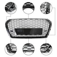 Black RS4-Style Hexagonal Honeycomb Grille for Audi A4 - fitted on vehicle 2 - Becquet Voiture