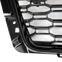 Black RS4-Style Hexagonal Honeycomb Grille for Audi A4 - top view 2 - Becquet Voiture