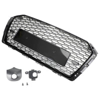 Black RS4-Style Hexagonal Honeycomb Grille for Audi A4 - side view 2 - Becquet Voiture