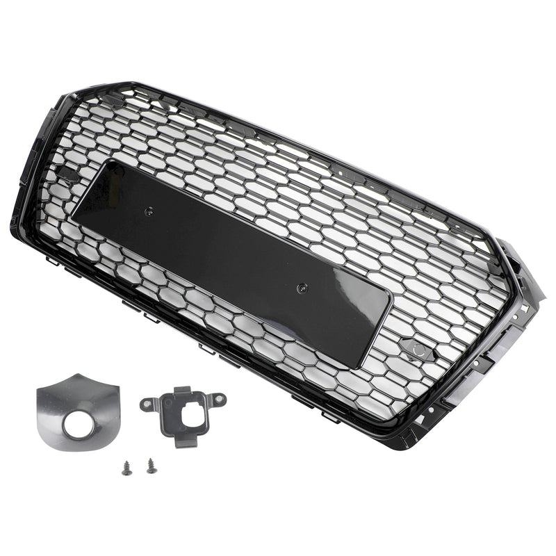 Black RS4-Style Hexagonal Honeycomb Grille for Audi A4 - side view 2 - Becquet Voiture