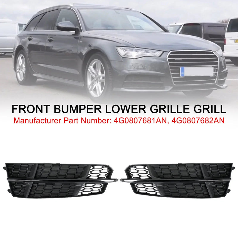 Lower Grille Audi A6 C7 S-Line 2016-2018 Black - fitted on vehicle - Becquet Voiture