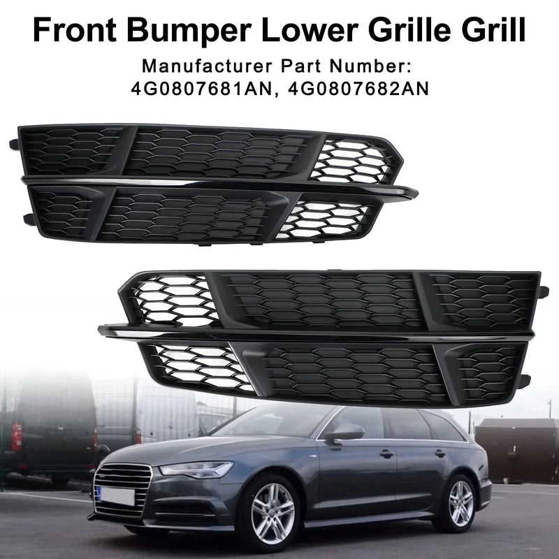 Lower Grille Audi A6 C7 S-Line 2016-2018 Black - three-quarter view - Becquet Voiture