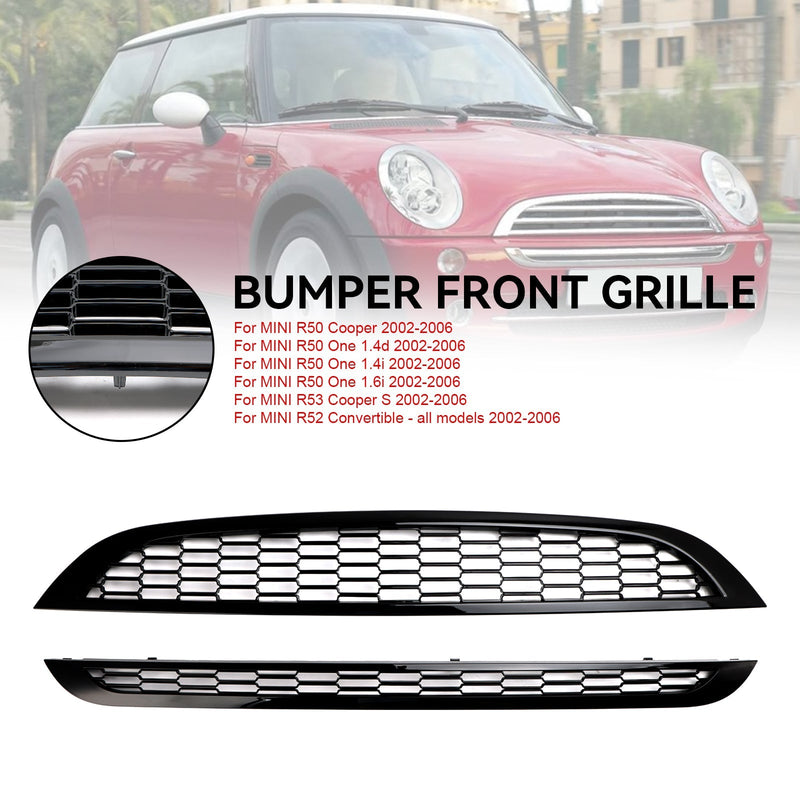 Grille Calandre Nid d'Abeille MINI R50 R53 Cooper S 2002-2006 Noir - installé sur véhicule - Becquet Voiture