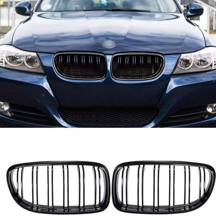 Grille Calandre Noir BMW Serie 3 E90 / E91 - vue de dessus - Becquet Voiture