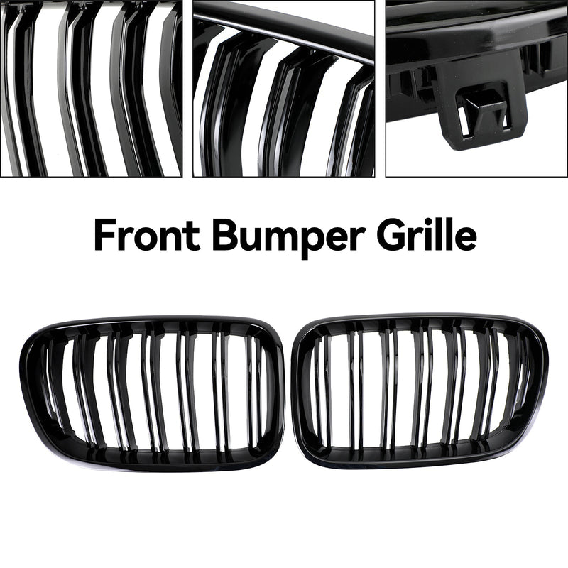 Grille Calandre Pare-Choc BMW X3 F25 2011-2014 Noir Brillant Double Ligne - détail du montage - Becquet Voiture