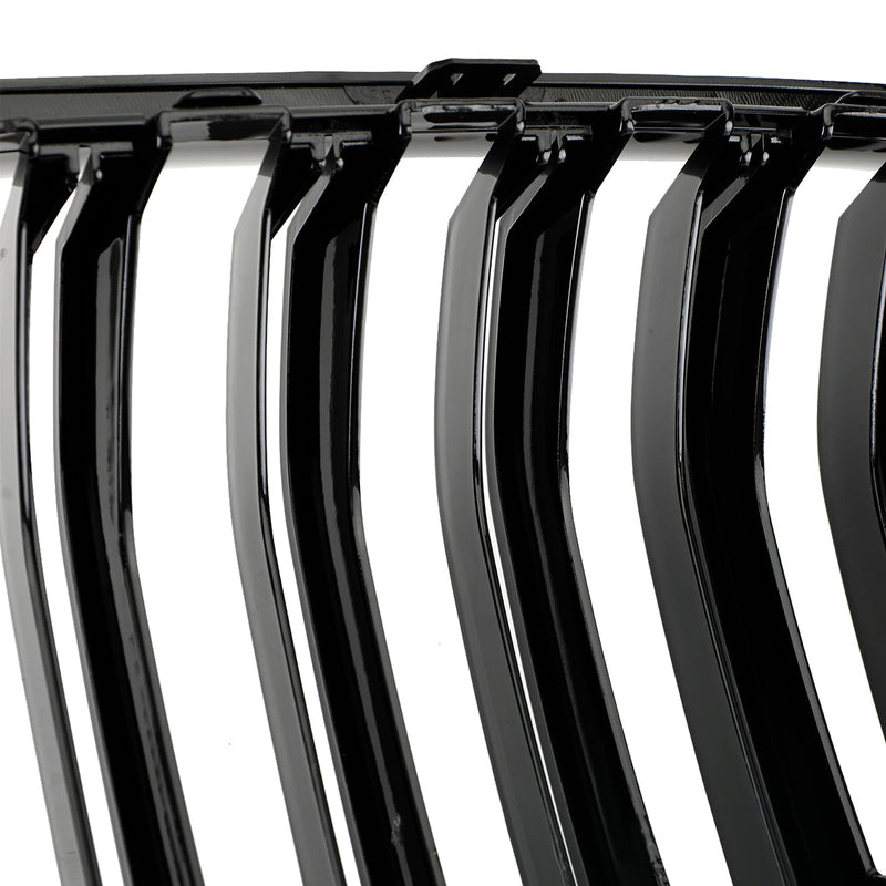 Grille Calandre Pare-Choc BMW X3 F25 2011-2014 Noir Brillant Double Ligne - vue de trois-quarts 2 - Becquet Voiture