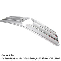 Silver LED Center Grille Mercedes-Benz W204 2008-2014 - close-up view - Becquet Voiture