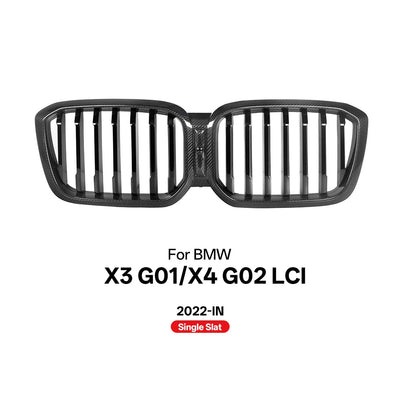 Grille d'Admission d'Air BMW X3 G01 X4 G02 LCI Carbone - détail du montage - Becquet Voiture