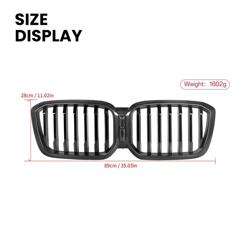 Grille d'Admission d'Air BMW X3 G01 X4 G02 LCI Carbone - packshot studio - Becquet Voiture