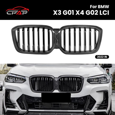 Grille d'Admission d'Air BMW X3 G01 X4 G02 LCI Carbone - vue de face - Becquet Voiture