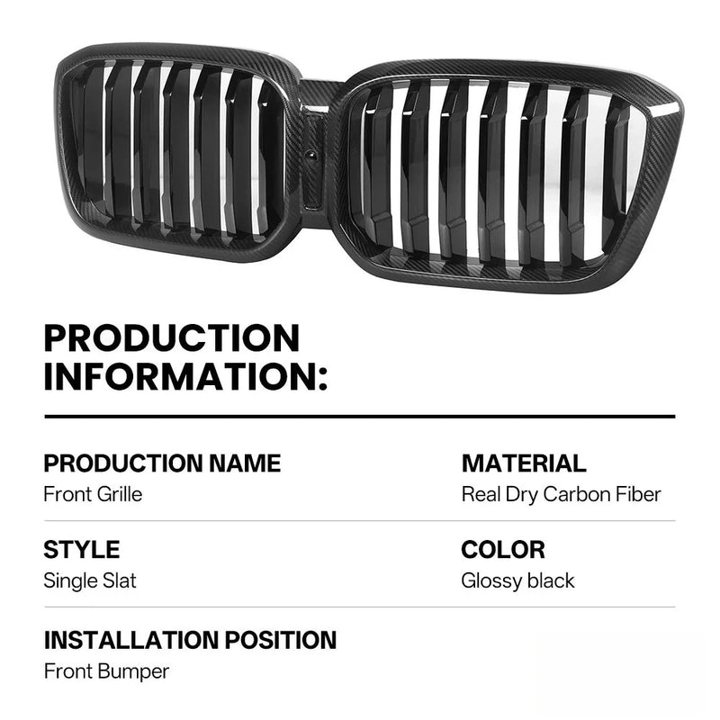 Grille d'Admission d'Air BMW X3 G01 X4 G02 LCI Carbone - vue de profil - Becquet Voiture