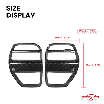 Grille de Calandre Avant Carbone BMW M3 M4 G80 G82 2021 - packshot studio - Becquet Voiture